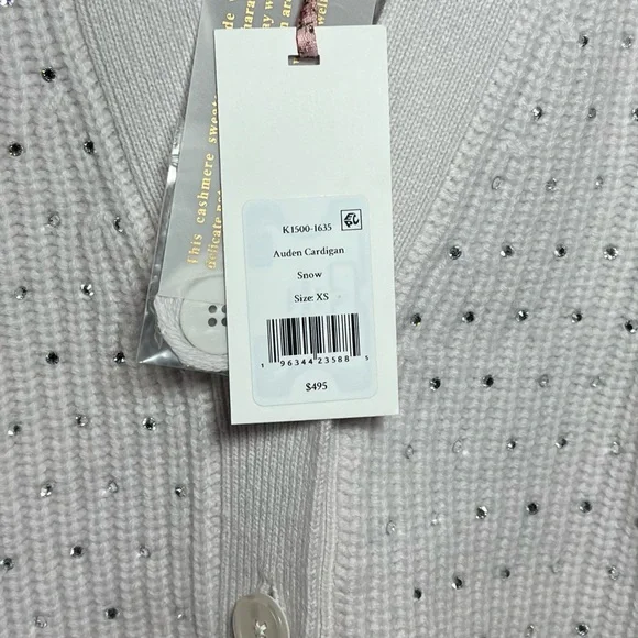 LOVESHACKFANCY AUDEN CARDIGAN - SNOW size XS